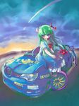  car ex-keine ground_vehicle kamishirasawa_keine long_hair motor_vehicle on_vehicle oogami_dai sitting solo subaru_(brand) subaru_impreza touhou 