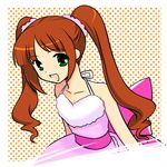  bad_id bad_pixiv_id brown_hair green_eyes idolmaster idolmaster_(classic) idolmaster_2 kusakabe_rei long_hair lowres open_mouth smile solo takatsuki_yayoi twintails 