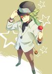  bad_id bad_pixiv_id bangle baseball_cap bracelet green_eyes green_hair hat holding holding_poke_ball jewelry male_focus n_(pokemon) necklace poke_ball pokemon pokemon_(game) pokemon_bw pukko smirk solo 