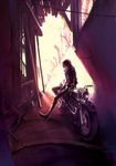  alley ground_vehicle hands_in_pockets male_focus motor_vehicle motorcycle non-web_source original samu sitting solo stairs 
