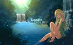  bad_id bad_pixiv_id barefoot blonde_hair blue_eyes deedlit forest genshi legs long_hair nature pointy_ears record_of_lodoss_war solo wallpaper water waterfall 