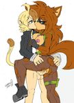  akatsukishiranui-fox anthro blonde_hair blue_eyes boots bottomless breasts brown_fur brown_hair butt butt_grab canine clothed clothed_sex clothing cum duo erection eye_contact female fineeve_the_wolf_soldier footwear fur gloves hair half_naked hand_on_butt holding_(disambiguation) kissing long_hair male male/female male_penetrating mammal monkey nipples penetration penis primate pussy rik_the_spider_monkey sex spider_monkey torn_clothing wolf yellow_fur 