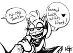  amy_rose anthro black_and_white clothing dialogue dress english_text eyelashes faceless_male female grin handjob hedgehog human interspecies king_boom_boo male mammal monochrome penis possession sex sharp_teeth smile sonic_(series) speech_bubble teeth text yotomoe 