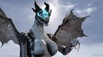  16:9 2017 3d_(artwork) 4_horns anthro areola bat_wings big_breasts bizzyniz black_horn black_scales black_tongue blue_eyes breasts cleavage clothed clothing collar cyan_scales detailed detailed_scales digital_media_(artwork) dragon female front_view glowing glowing_eyes grey_scales happy hi_res horn leash looking_at_viewer membranous_wings multicolored_scales natural_breasts nipples nude outside raelia reptile scales scalie signature sky slideshow slit_pupils smile solo source_filmmaker spread_wings standing teeth tongue two_tone_scales wallpaper wings 