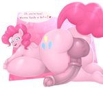  2017 absurd_res animal_genitalia animal_penis anthro anthrofied balls big_breasts breasts butt cutie_mark dickgirl earth_pony english_text equine equine_penis friendship_is_magic hair hi_res horse huge_breasts hyper hyper_breasts hyperstorm_h intersex mammal medial_ring my_little_pony nude open_mouth penis pink_hair pinkie_pie_(mlp) pony solo text 