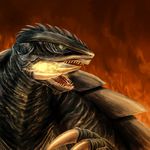  fire gamera gamera_(series) giant_monster green_eyes kaijuu monster no_humans turtle tusks 