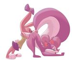  anthro ass_up babs_bunny clothed clothing cunnilingus duo female female/female fifi_la_fume fur hair_bow hair_ribbon lagomorph mammal oral pink_fur rabbit ribbons saran-rape sex side_view simple_background skunk tiny_toon_adventures vaginal warner_brothers white_background 