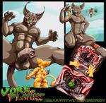  anthro balls brown_fur caracal comic crouching feline flaccid foreskin fur green_roon hi_res humanoid_penis imminent_death lombax looking_down looking_up mammal penis ratchet ratchet_and_clank size_difference speech_bubble teeth uncut video_games vore 