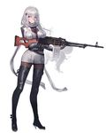  ammunition ammunition_belt bear_hair_ornament belt between_breasts black_footwear black_gloves black_legwear blazer blush bodystocking boots breast_hold breasts commentary covered_nipples dress eyebrows eyebrows_visible_through_hair finger_on_trigger full_body girls_frontline gloves gun hair_ornament hair_over_one_eye head_tilt high_heel_boots high_heels holding holding_gun holding_weapon impossible_clothes jacket kishiyo large_breasts long_hair looking_at_viewer machine_gun magazine_(weapon) md5_mismatch necktie necktie_between_breasts nose official_art pantyhose parted_lips pk_(girls_frontline) pk_machine_gun pkm pleated_dress red_eyes revision scarf short_dress silver_hair simple_background solo standing strap thigh_boots thighhighs very_long_hair weapon white_background white_dress white_hair white_scarf zettai_ryouiki 