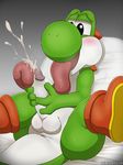  2017 absurd_res anus auto_penis_lick autofellatio balls blush clothing cum footwear hi_res humanoid_penis licking long_tongue male mario_bros masturbation nintendo oral penis shoes solo spread_legs spreading tongue tongue_out video_games winick-lim yoshi 