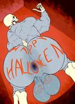 animated_skeleton anus backsack balls bent_over big_balls big_butt body_writing bodypaint bone butt halloween holidays humanoid looking_back monstrous_humanoid mr_canvas muscular not_furry penis rear_view skeleton solo sweat thick_thighs undead 