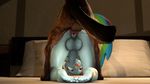  2017 3d_(artwork) absurd_res ahegao all_fours animal_genitalia animal_penis anthro bed bestiality breasts canine canine_penis dickgirl digital_media_(artwork) dog equine equine_penis feet feral friendship_is_magic from_behind_position hi_res intersex intersex/male knot looking_pleasured male mammal mounting my_little_pony nipples nude pegasus penetration penis pillow pussy rainbow_dash_(mlp) redrocketsfm sex source_filmmaker tongue tongue_out vaginal wings 