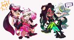  4girls aori_(splatoon) artist_request boots fingerless_gloves gloves green_eyes hime_(splatoon) hotaru_(splatoon) ida_(splatoon) inkling multiple_girls splatoon yellow_eyes 