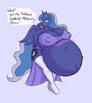  big_breasts big_thighs breasts clothed clothing equine forfun41 friendship_is_magic horn huge_breasts hyper hyper_breasts hyper_pregnancy legwear mammal my_little_pony nipple_bulge pregnant princess_luna_(mlp) thigh_highs winged_unicorn wings 