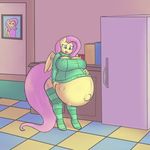  big_breasts breasts cleavage clothed clothing fluttershy_(mlp) forfun41 friendship_is_magic huge_breasts hyper hyper_pregnancy legwear my_little_pony pregnant socks sweater thigh_socks 