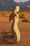  2017 4_fingers anthro detailed_background digital_media_(artwork) male naga nude reptile scalie shen_shepa smile snake solo tongue 