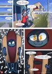  2017 anthro brother brother_and_sister canine clothed clothing comic costume dialogue digital_media_(artwork) english_text fox grass hotdog_costume khalo_(jelomaus) legwear male mammal outside ratcha_(artist) rick_(ratcha) sibling sister sky street tetton text 