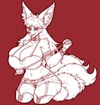  anthro big_breasts breasts canine collar commission-mission female garter huge_breasts looking_at_viewer mammal smile solo thick_thighs voluptuous whip 