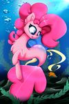  2017 absurd_res blue_eyes detailed_background digital_media_(artwork) female feral fin friendship_is_magic hair hi_res madacon my_little_pony pink_hair pinkie_pie_(mlp) sea_pony smile solo underwater water 