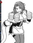  alcohol alien apron beer beverage breasts choker cleavage clothed clothing corset cup digital_media_(artwork) fangs female garter_belt garter_straps hi_res humanoid legwear lingerie long_ears looking_at_viewer maid_uniform miniskirt not_furry pigtails predaguy skirt smile solo stockings uniform vik 