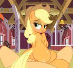  anus applejack_(mlp) bestiality blonde_hair blush butt cheesepuff equine female feral first_person_view friendship_is_magic green_eyes hair headwear horse human human_on_feral interspecies looking_back male male/female male_on_feral male_pov mammal my_little_pony nude penetration pony pussy sweat vaginal vaginal_penetration 