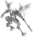  airwatcher anthro avian beak bionicle bird claws english_text holding_object holding_weapon humanoid lego machine melee_weapon monochrome open_mouth robot simple_background sketch solo staff text that1cactus thick_thighs toe_claws weapon white_background wide_hips wings 