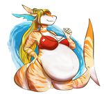  alpha_channel belly big_belly bikini breasts clothing female fish kriwu lifeguard marine pregnant shark solo swimsuit thick_thighs 
