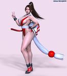  1girl 3d breasts fatal_fury huge_breasts ponytail shiranui_mai smile solo the_majestic v 