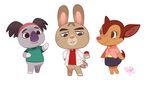  animal_crossing anthro blouse bottomless cervine clothed clothing coat cosplay deer delia_ketchum featureless_crotch female group headband koala lagomorph male mammal marsupial nintendo pok&eacute;ball pok&eacute;mon professor_oak rabbit rollingrabbit shirt signature simple_background skirt smile standing tracey_sketchit video_games white_background 