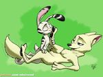  2017 anthro arctic_fox blue_eyes canine disney duo eyes_closed female foot_fetish fox fur jack_savage lagomorph licking lying male male/female mammal missionary_position nude on_back rabbit robcivecat sex skye_(zootopia) smile stripes tongue tongue_out zootopia 