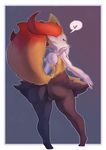  &lt;3 2017 anthro backsack balls barefoot big_butt big_tail biped black_fur border braixen butt canine cheek_tuft collaboration digital_media_(artwork) dipstick_tail fluffy fluffy_tail fur giaru_(artist) grey_background hi_res long_tail looking_at_viewer looking_back male mammal multicolored_fur multicolored_tail nintendo nude outside_border pictographics pok&eacute;mon pok&eacute;mon_(species) pseudo_clothing rear_view red_eyes red_tail simple_background solo suelix tuft two_tone_tail video_games white_border white_fur yellow_fur yellow_tail 