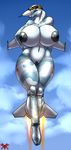  2017 absurd_res aircraft airplane areola big_breasts breasts fangs female flying hi_res humanoid jet living_aircraft living_machine looking_at_viewer machine metalfoxxx nipples nude pose pussy red_star russian sharp_teth solo star su-30 sukhoi sukhoi_su-30 