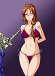  big_breasts bikini breasts cleavage gundam gundam_unicorn highres ikach large_breasts marida_cruz marida_kruz orange_hair puru_twelve swimsuit unicorn_gundam 