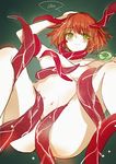  blush breasts green_eyes hatori_chise mahou_tsukai_no_yome necklace nipples nude red_hair tentacle 