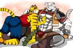  2017 abs anthro bearlovestiger13 big_muscles blue_eyes clothed clothing feline fur grimoire_of_zero male mammal mercenary_(character) morenatsu muscular muscular_male nipples pecs simple_background stripes tiger torahiko_(morenatsu) underwear white_fur white_tiger 