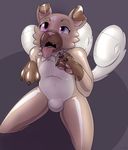  2016 anthro bodysuit bulge canine clothed clothing costume digital_media_(artwork) encasement helixjack hypno looking_at_viewer male mammal nintendo open_mouth petplay pok&eacute;mon pok&eacute;mon_(species) pokesuit rockruff roleplay rubber rubbersuit skinsuit smile solo submissive tailwag tight_clothing tongue video_games wagging 