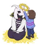  &lt;3 2017 absurd_res ambiguous_gender anthro asriel_dreemurr black_sclera blush boss_monster caprine claws clothed clothing duo fur goat god_of_hyperdeath hat hi_res horn human long_ears male mammal protagonist_(undertale) robe simple_background smile text undertale video_games white_fur young 