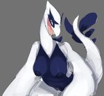  2017 anthro big_breasts breasts digital_media_(artwork) dripping female legendary_pok&eacute;mon looking_at_viewer lugia nintendo nipples nude open_mouth pok&eacute;mon pok&eacute;mon_(species) pussy pussy_juice simple_background smile solo tempest_(xsomeonex) tongue video_games voidteeth 