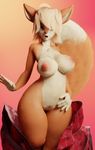 anthro big_breasts blonde_hair breasts canine female fox hair mammal open_mouth pussy solo standing wide_hips wo262 
