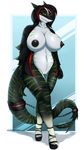  anthro big_breasts breasts female fish harnny marine mature_female nipple_piercing nipples open_jacket piercing pussy shark solo standing voluptuous wide_hips 