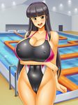  1girl breasts huge_breasts kawanuma_uotsuri long_hair saionji-ke_no_hinichijou_2_natsu_hen solo swimsuit 