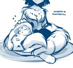  2017 adira_(twokinds) age_difference anthro barefoot chest_tuft clothed clothing cub curled_up cute daughter digitigrade duo eyes_closed feline female fluffy fluffy_tail fur hand_on_head hi_res keidran leopard maeve_(twokinds) mammal monochrome mother mother_and_daughter on_lap parent simple_background sitting sketch sleeping smile snow_leopard spots spotted_fur tom_fischbach tuft twokinds webcomic white_background young 