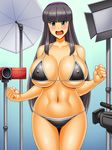  1girl bikini breasts camera huge_breasts kawanuma_uotsuri long_hair saionji-ke_no_hinichijou_2_natsu_hen swimsuit 