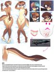  2017 anthro anus bed blue_eyes brown_fur brown_hair butt clothing cuntboy dunkleosteus ear_piercing fur hair hi_res hybrid intersex mammal mik mikhaila model_sheet mustelid nipples nude otter patreon piercing pussy smile solo teeth tsampikos 