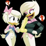  ? age_difference anthro avian bird bottomless bow breasts clitoris clothed clothing clothing_lift command cub dildo dildo_lick dress dress_lift duck ducktales ducktales_(2017) duo eye_contact eyelashes feathers female hair hair_bow hair_ribbon half-closed_eyes hand_on_hip is_(artist) lena_(ducktales) navel open_mouth pussy pussy_juice ribbons sex_toy shirt short_hair simple_background skirt skirt_lift small_breasts standing sweat sweatdrop tongue tongue_out webby_vanderquack young 