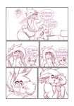  anthro bed big_breasts blush breasts brother brother_and_sister clothed clothing comic dialogue dulce_(character) duo english_text female french_kissing greyscale incest inside kissing kobold lagomorph larger_female male male/female mammal monochrome mr.pink nipples rabbit sibling sister size_difference slightly_chubby sweat text 