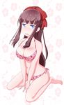  1girl blue_eyes blush bra breasts brown_hair large_breasts navel new_game! panties solo takimoto_hifumi underwear underwear_only zubi_(skylinezb) 