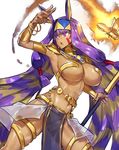  animal_ears armlet armpits bangs blonde_hair bracelet commentary_request cowboy_shot dark_skin earrings egyptian egyptian_clothes facial_mark fate/grand_order fate_(series) hairband hoop_earrings jackal_ears jewelry long_hair melon22 multicolored_hair navel nitocris_(fate/grand_order) open_mouth pelvic_curtain purple_eyes purple_hair revealing_clothes scarab sidelocks solo stomach two-tone_hair very_long_hair 