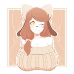  &lt;3 artsy-rc big_breasts blush bow breasts brown_hair canine cleavage clothed clothing cute dog female fur hair holly_applebee jewelry looking_at_viewer mammal mature_female mother necklace one_eye_closed parent smile solo sweater white_fur wink 