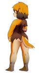  2017 amputee anthro bandage berseepon09 big_ears black_nose blood butt canine clothed clothing dog eye_patch eyewear feet female fur hair mammal multicolored_hair orange_fur solo standing toes torn_clothing wounded 